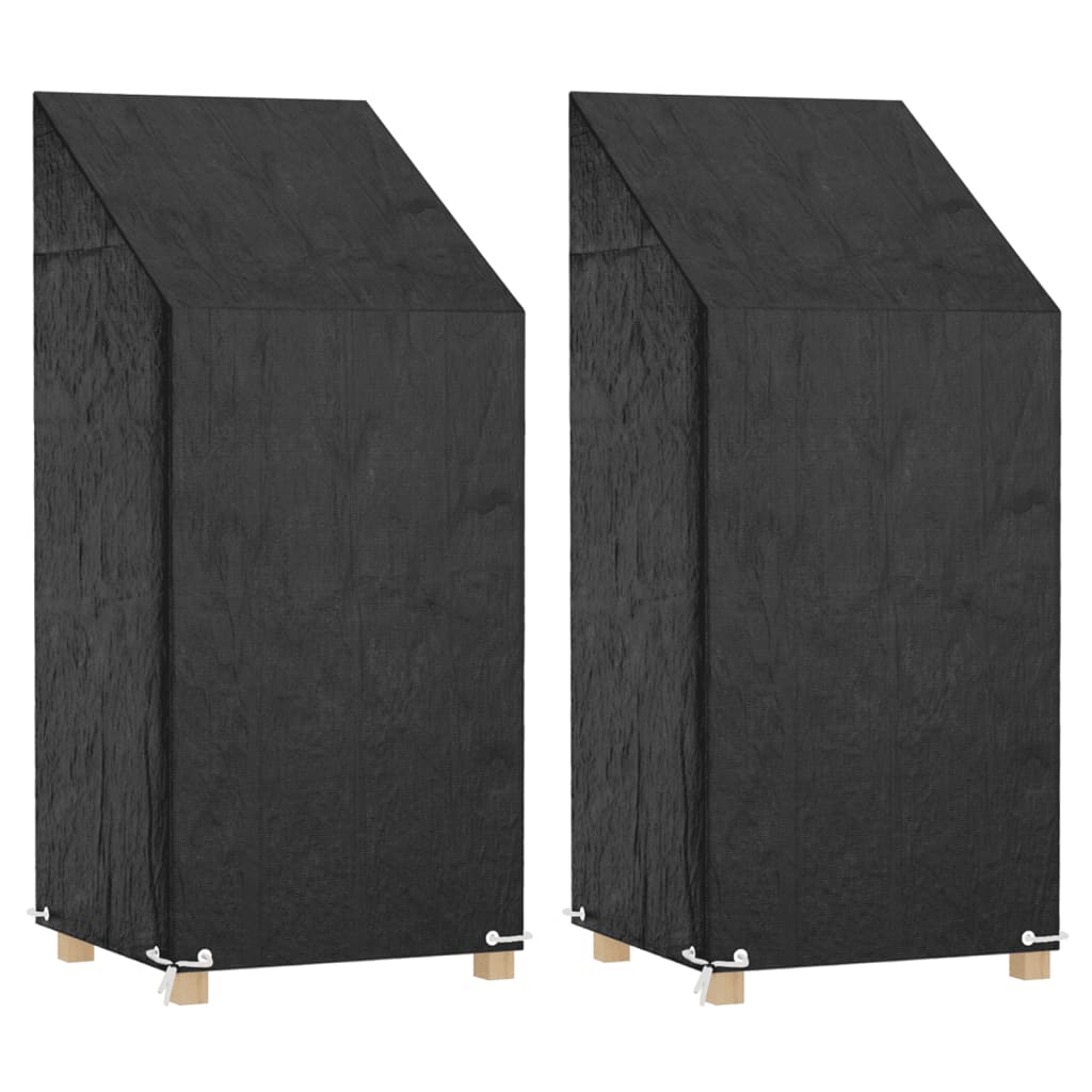 Tuinstoelhoezen 2 st met 8 oogjes 65x65x110/150 cm polyetheen is nu te koop bij PeponiXL, paradijselijk wonen!