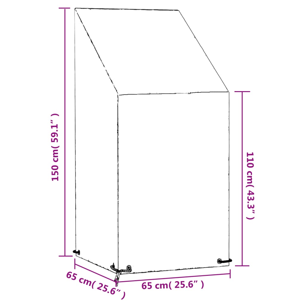 Tuinstoelhoezen 2 st met 8 oogjes 65x65x110/150 cm polyetheen is nu te koop bij PeponiXL, paradijselijk wonen!