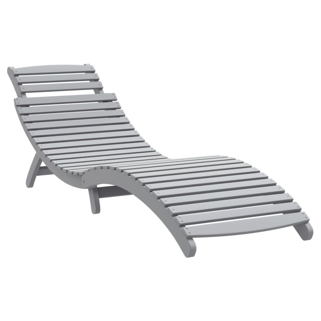 Ligbedden 2 st 184x55x64 cm massief acaciahout grijs is nu te koop bij PeponiXL, paradijselijk wonen!