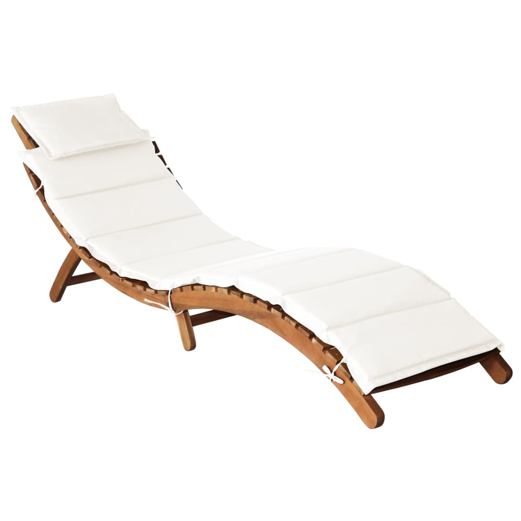Ligstoelen met kussens 2 st massief acaciahout crèmewit is nu te koop bij PeponiXL, paradijselijk wonen!