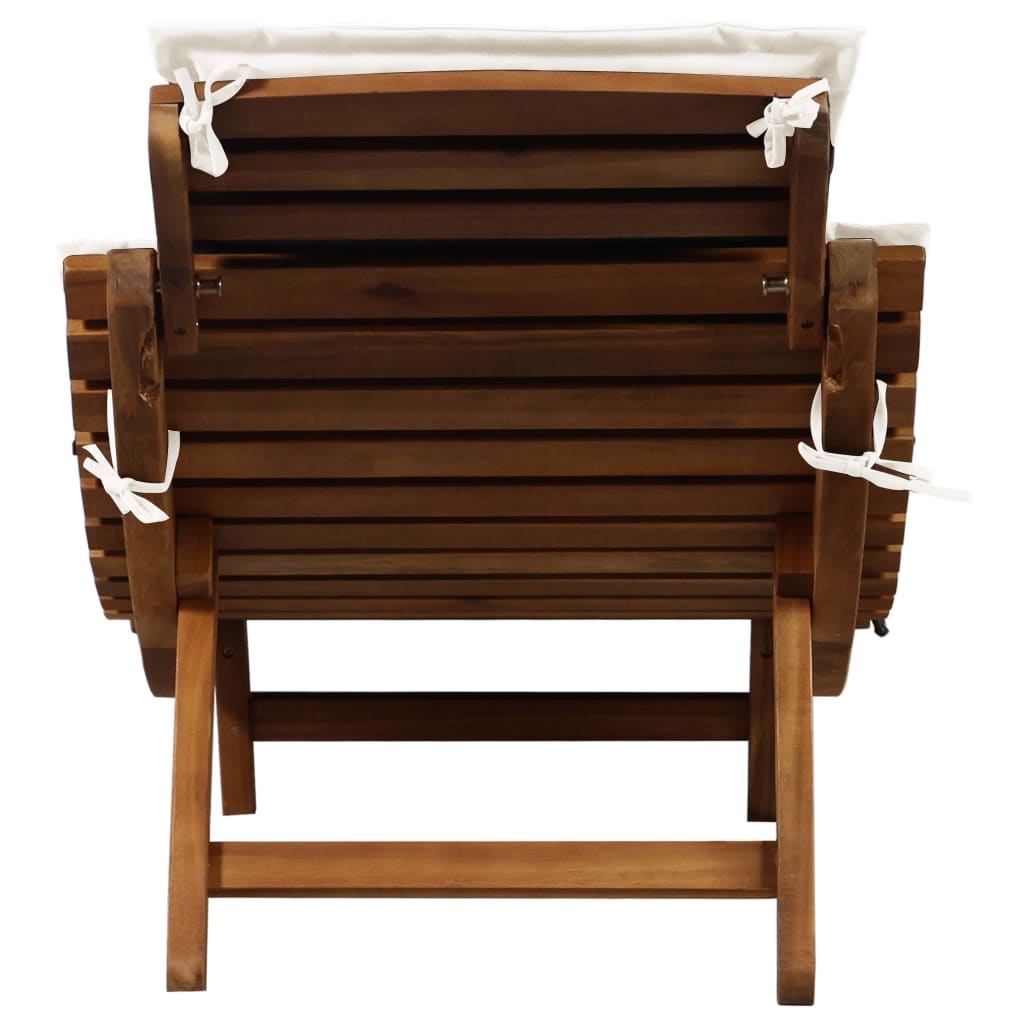 Ligstoelen met kussens 2 st massief acaciahout crèmewit is nu te koop bij PeponiXL, paradijselijk wonen!