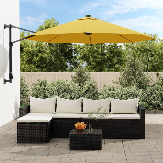 Wandparasol 290 cm geel is nu te koop bij PeponiXL, paradijselijk wonen!
