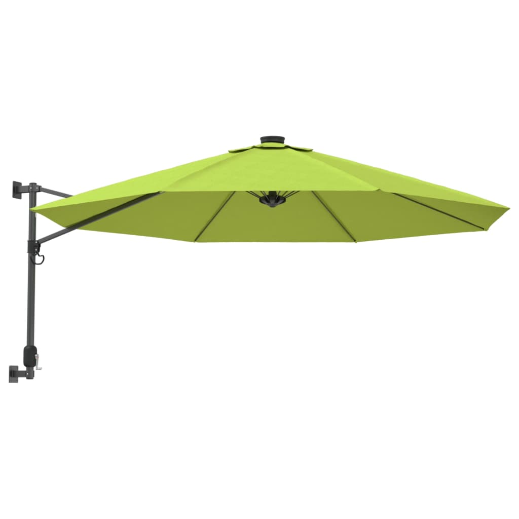 Wandparasol met LEDs 290 cm appelgroen is nu te koop bij PeponiXL, paradijselijk wonen!