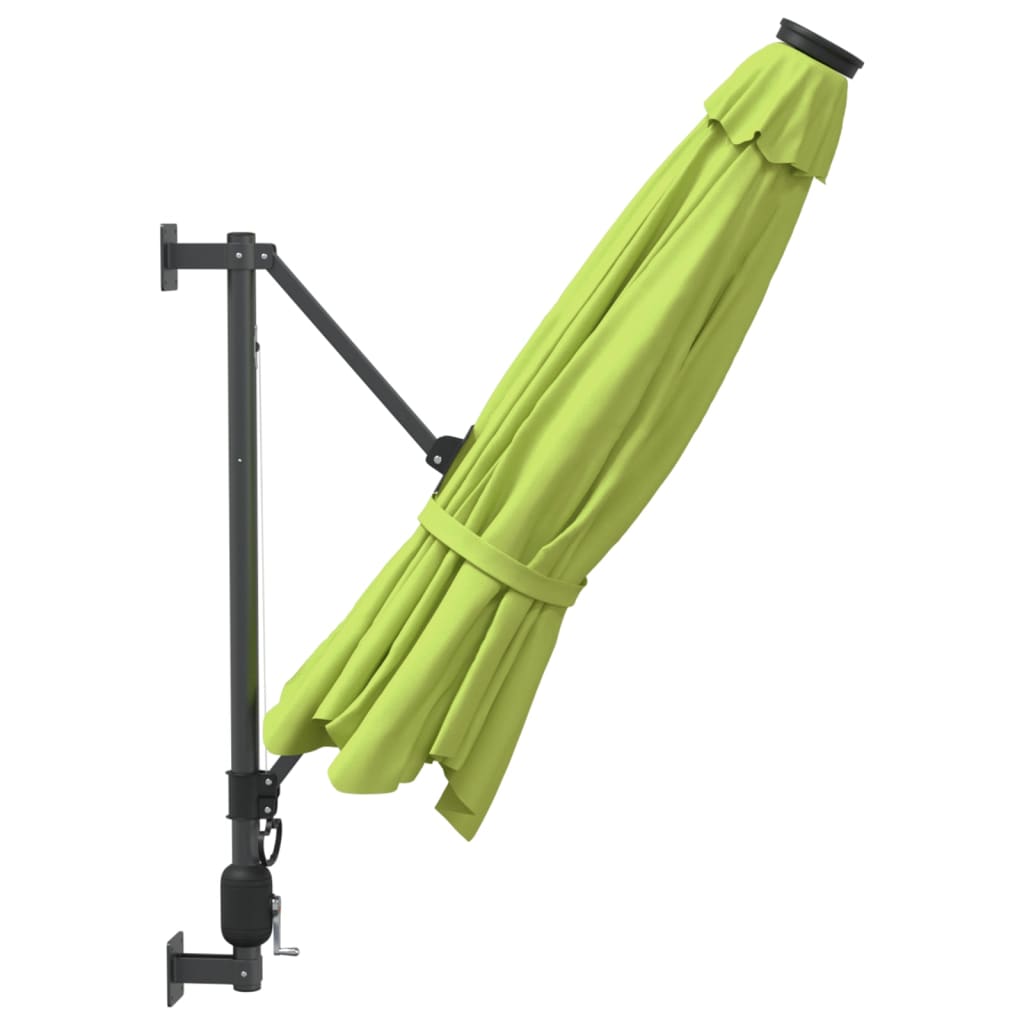 Wandparasol met LEDs 290 cm appelgroen is nu te koop bij PeponiXL, paradijselijk wonen!