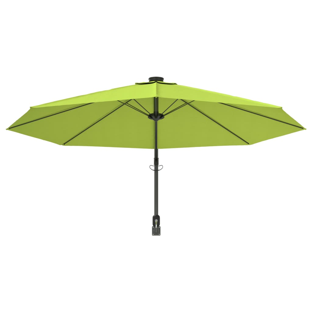 Wandparasol met LEDs 290 cm appelgroen is nu te koop bij PeponiXL, paradijselijk wonen!
