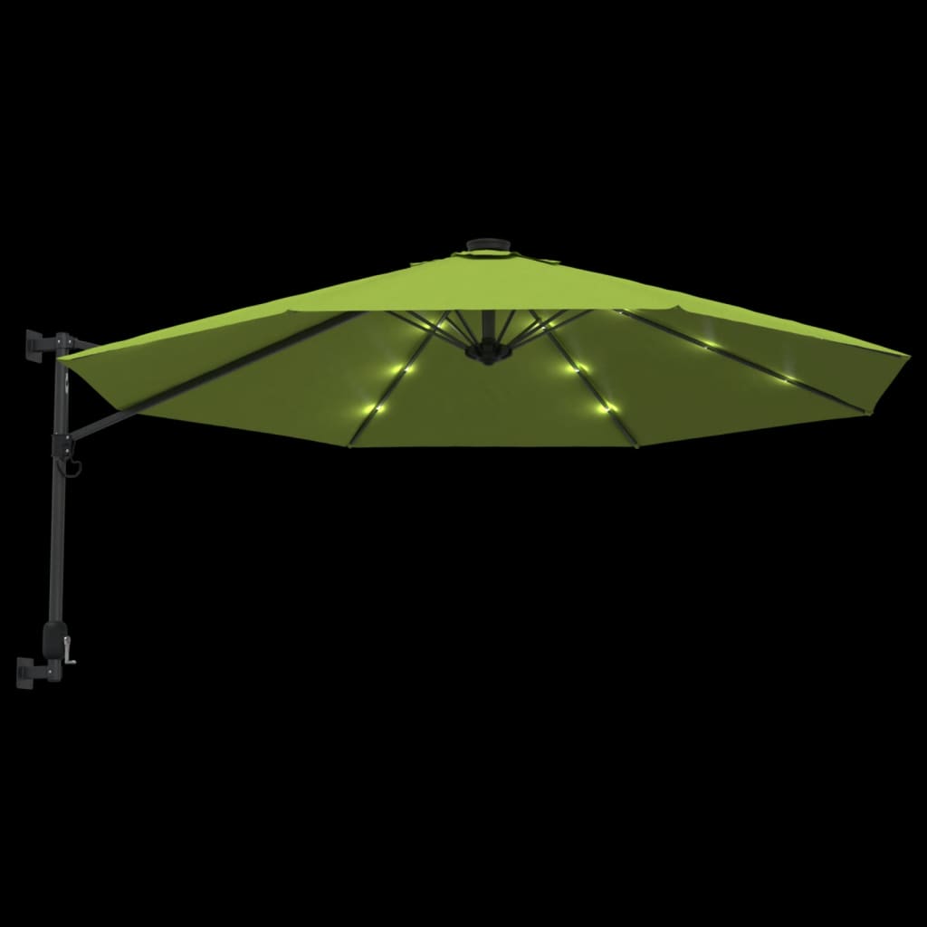 Wandparasol met LEDs 290 cm appelgroen is nu te koop bij PeponiXL, paradijselijk wonen!