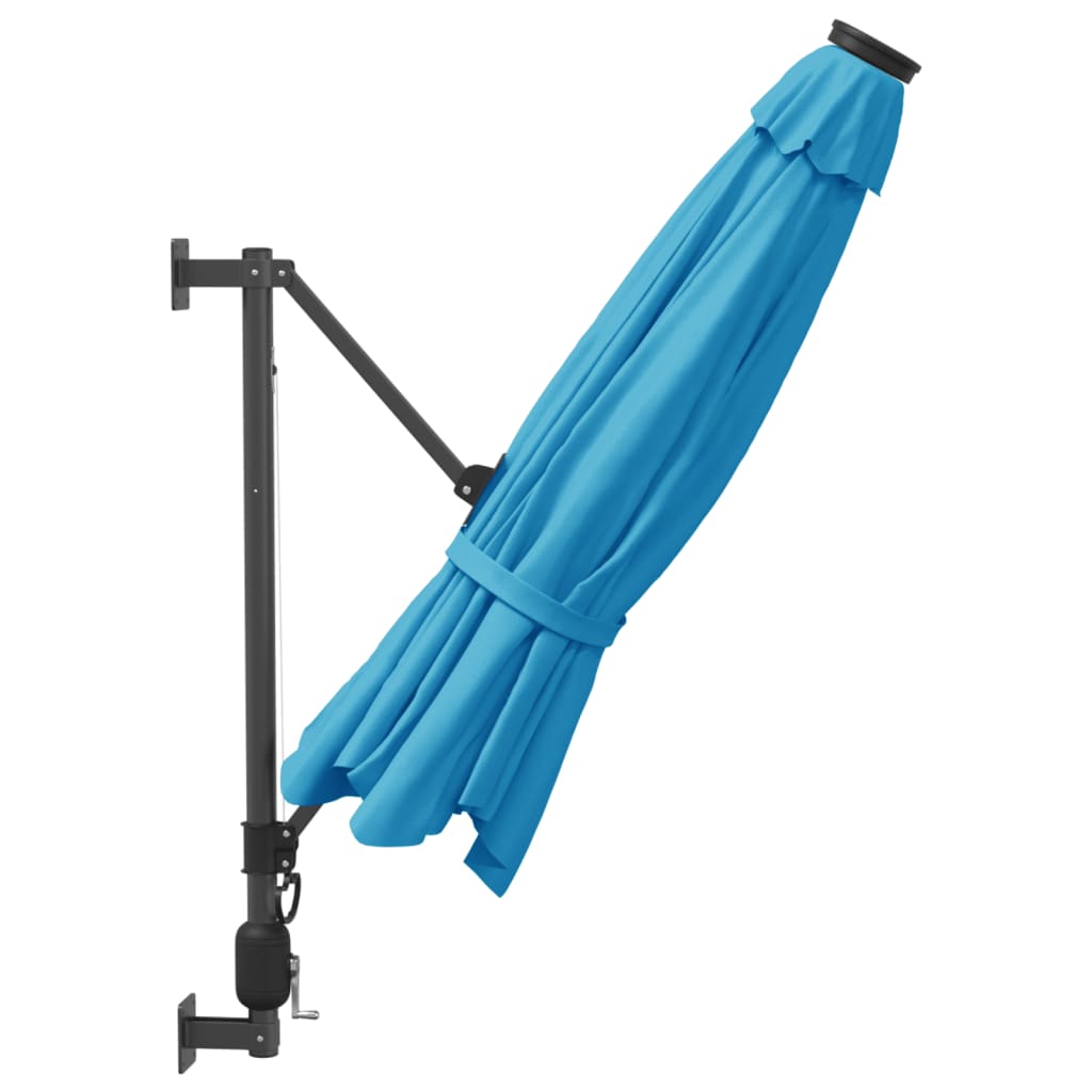 Wandparasol met LEDs 290 cm zeeblauw is nu te koop bij PeponiXL, paradijselijk wonen!