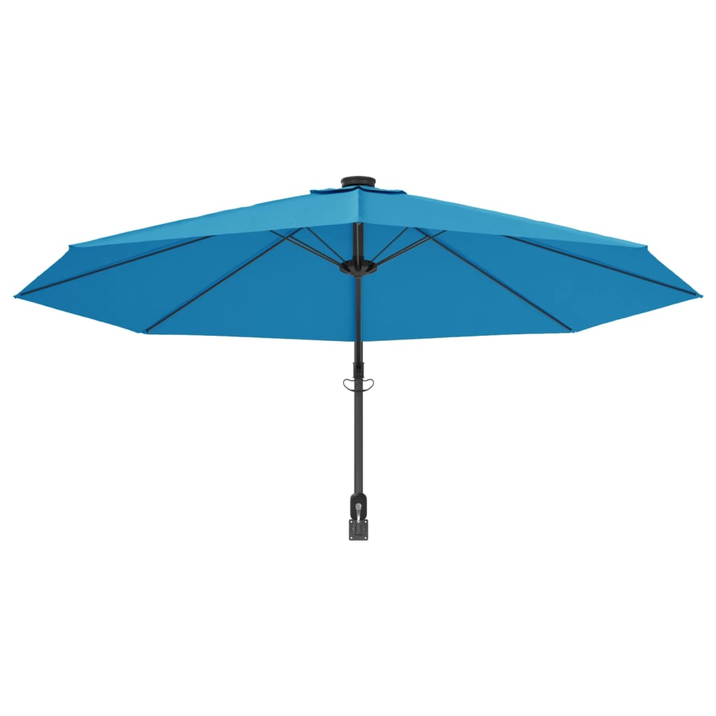 Wandparasol met LEDs 290 cm zeeblauw is nu te koop bij PeponiXL, paradijselijk wonen!