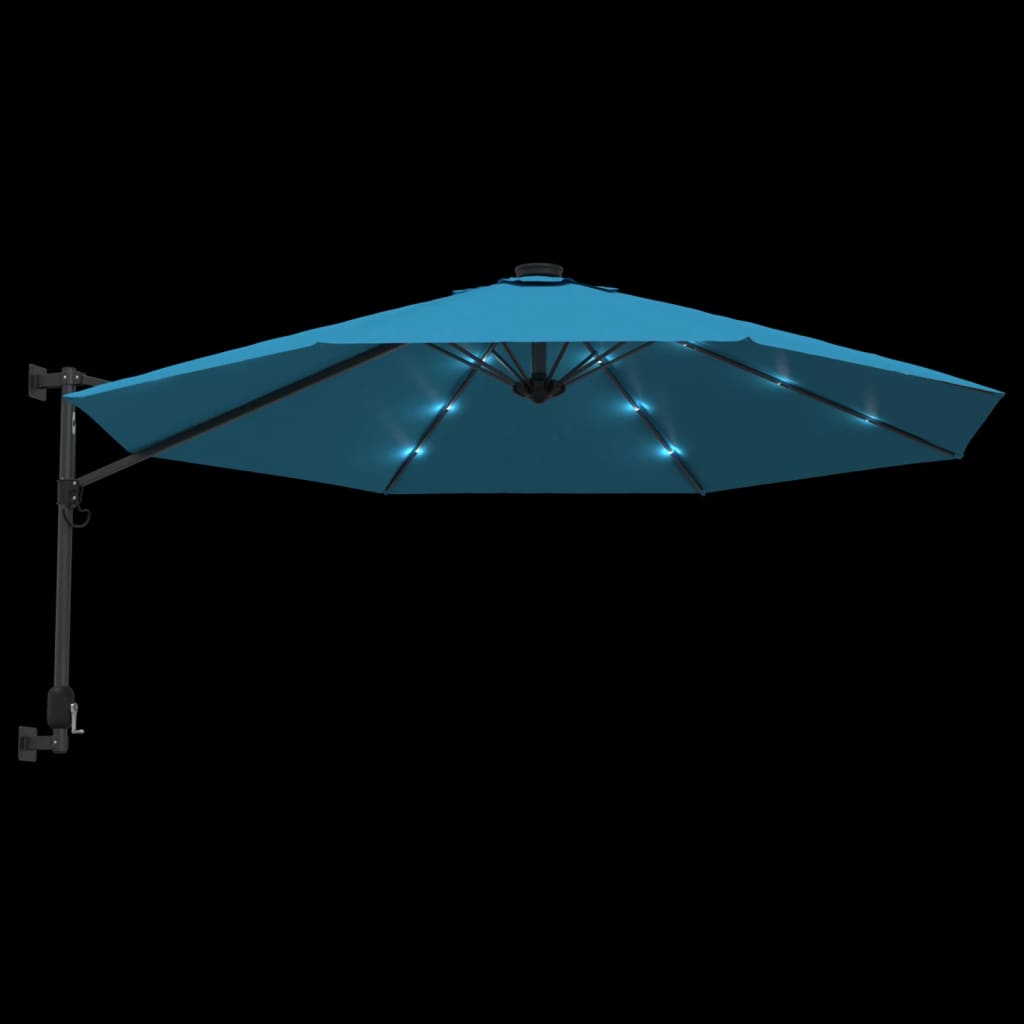 Wandparasol met LEDs 290 cm zeeblauw is nu te koop bij PeponiXL, paradijselijk wonen!
