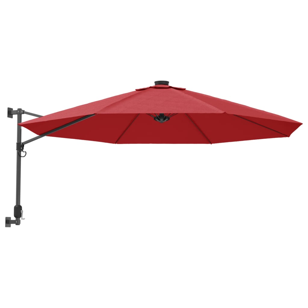 Wandparasol met LEDs 290 cm felrood is nu te koop bij PeponiXL, paradijselijk wonen!