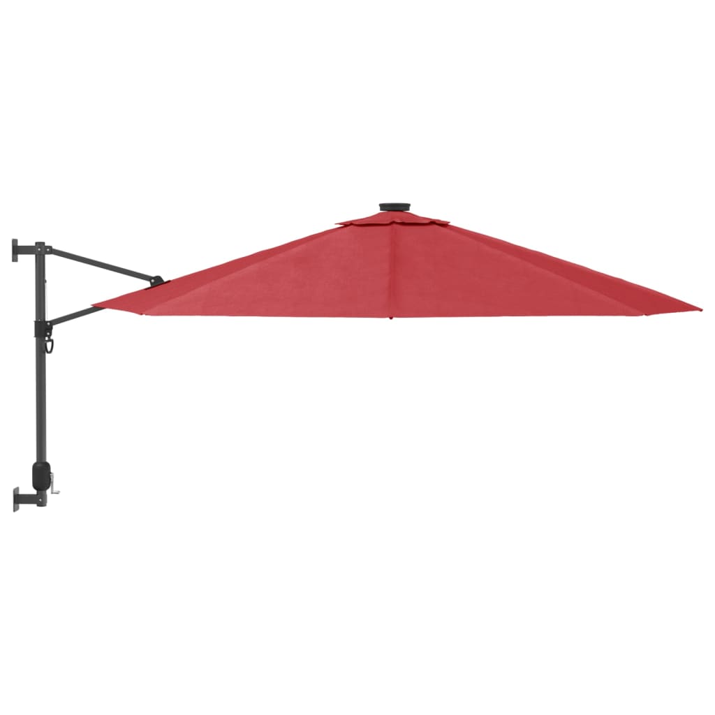 Wandparasol met LEDs 290 cm felrood is nu te koop bij PeponiXL, paradijselijk wonen!