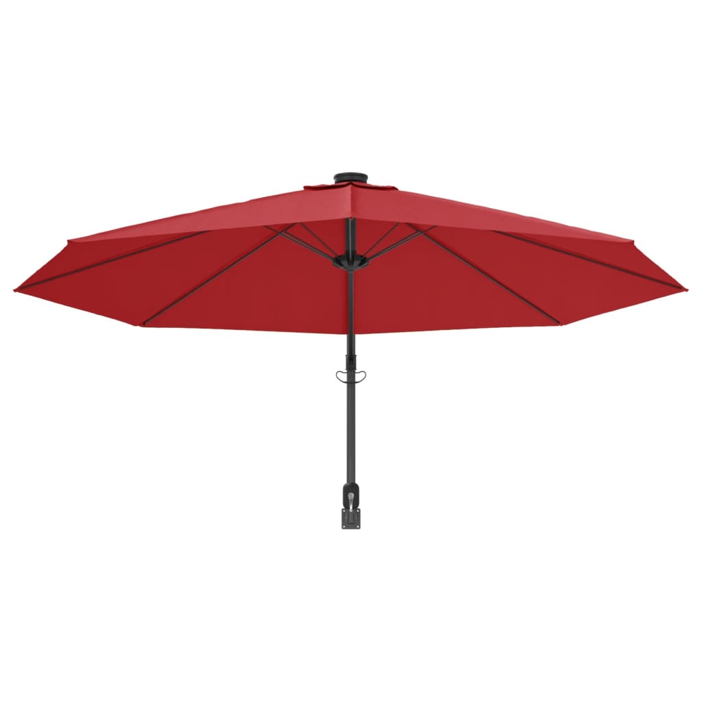 Wandparasol met LEDs 290 cm felrood is nu te koop bij PeponiXL, paradijselijk wonen!