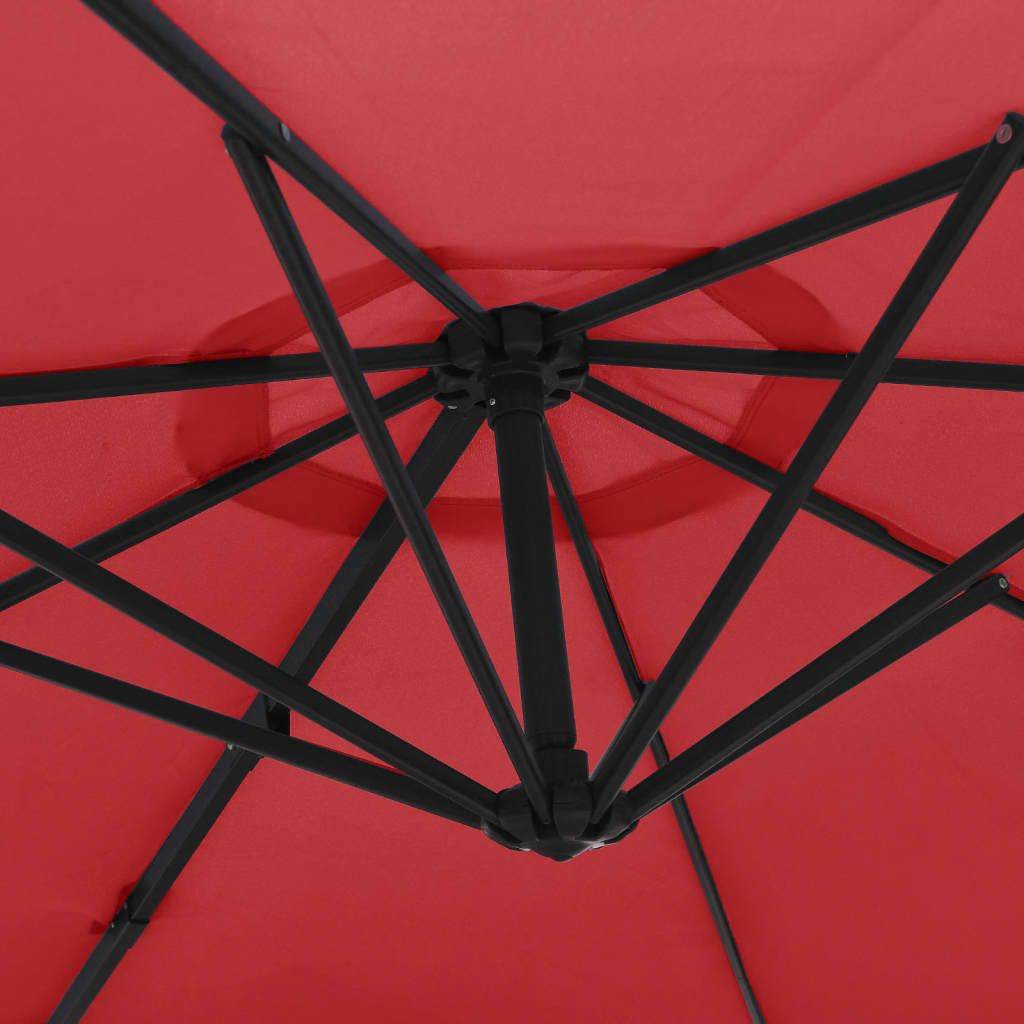Wandparasol met LEDs 290 cm felrood is nu te koop bij PeponiXL, paradijselijk wonen!
