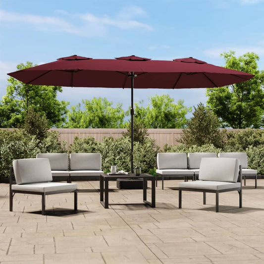 Parasol dubbel dak 449x265 cm bordeauxrood is nu te koop bij PeponiXL, paradijselijk wonen!