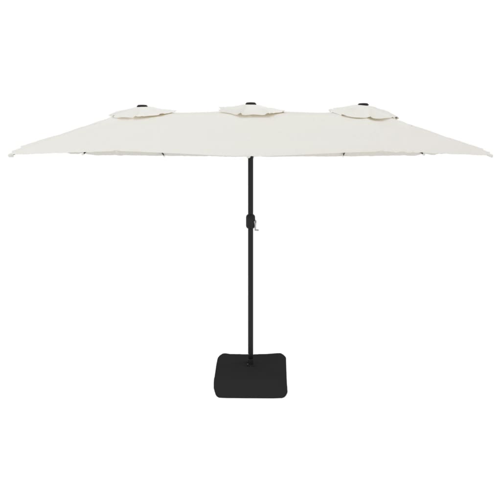 Parasol dubbel dak met LED 449x265 cm zandwit is nu te koop bij PeponiXL, paradijselijk wonen!