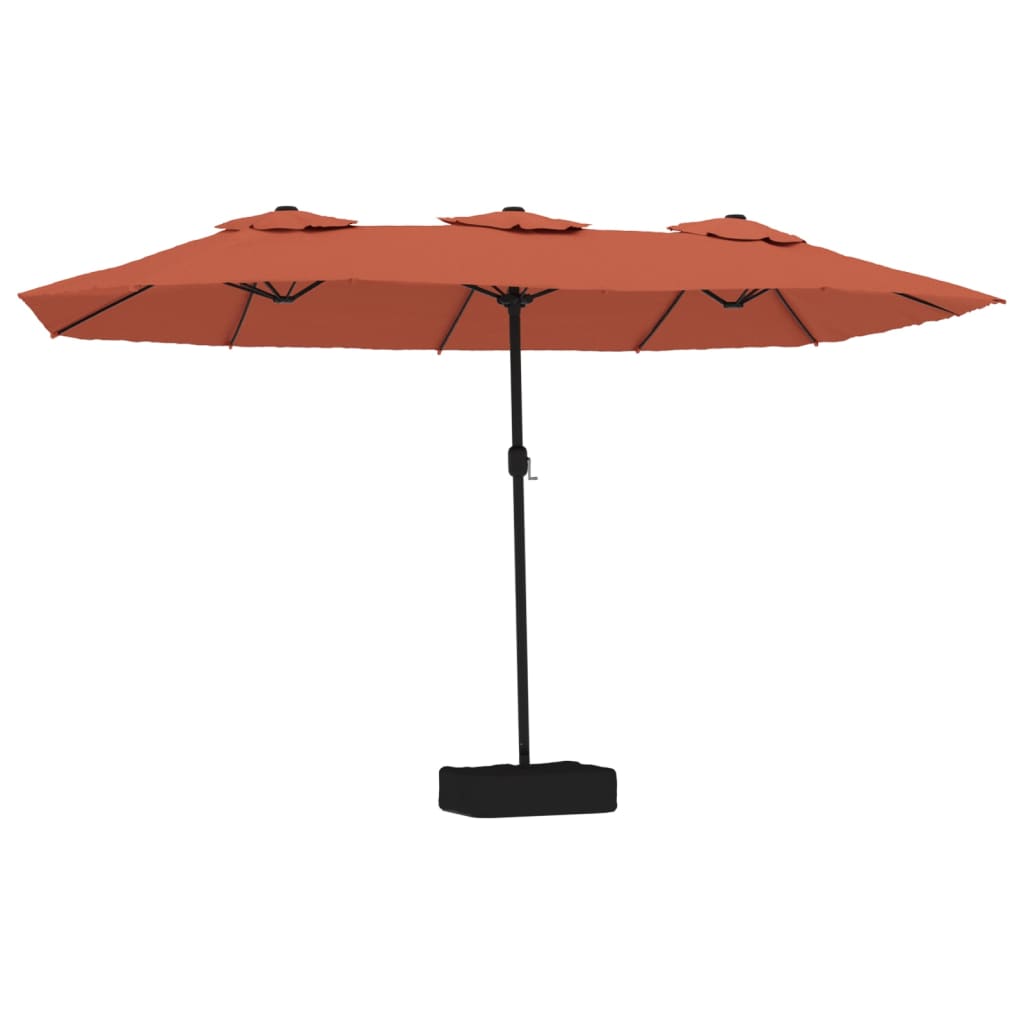 Parasol dubbel dak met LED 449x265 cm terracottakleurig is nu te koop bij PeponiXL, paradijselijk wonen!