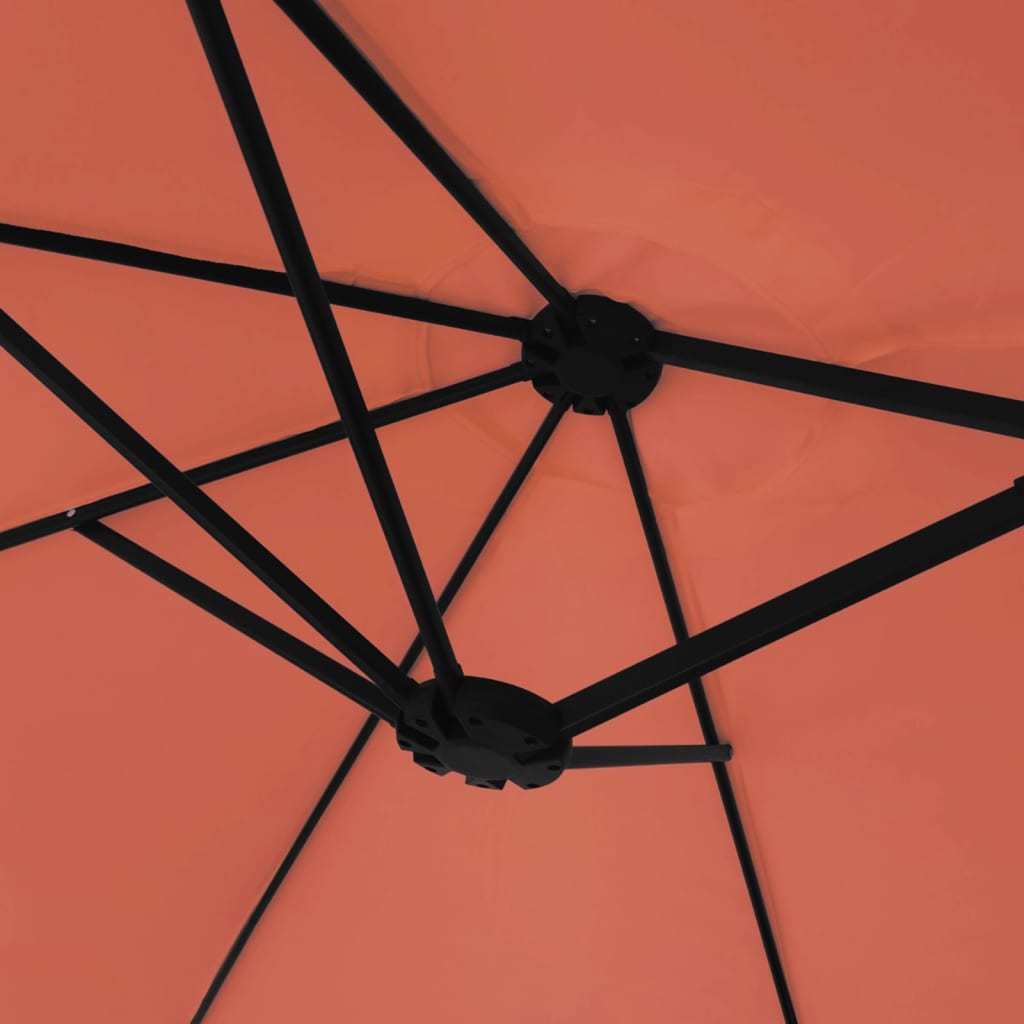 Parasol dubbel dak met LED 449x265 cm terracottakleurig is nu te koop bij PeponiXL, paradijselijk wonen!