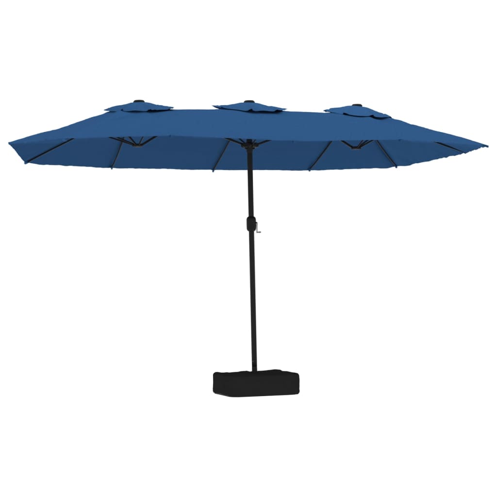 Parasol dubbel dak met LED 449x265 cm azuurblauw is nu te koop bij PeponiXL, paradijselijk wonen!