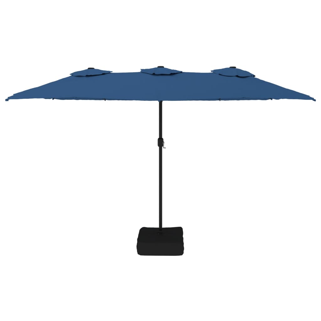Parasol dubbel dak met LED 449x265 cm azuurblauw is nu te koop bij PeponiXL, paradijselijk wonen!