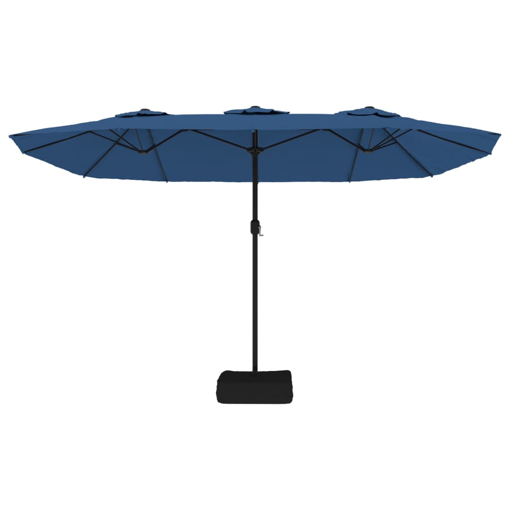 Parasol dubbel dak met LED 449x265 cm azuurblauw is nu te koop bij PeponiXL, paradijselijk wonen!