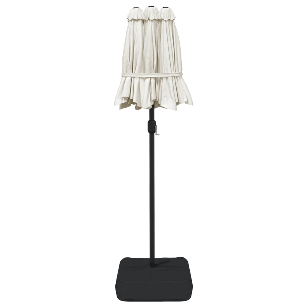 Parasol dubbel dak 316x145 cm zandwit is nu te koop bij PeponiXL, paradijselijk wonen!