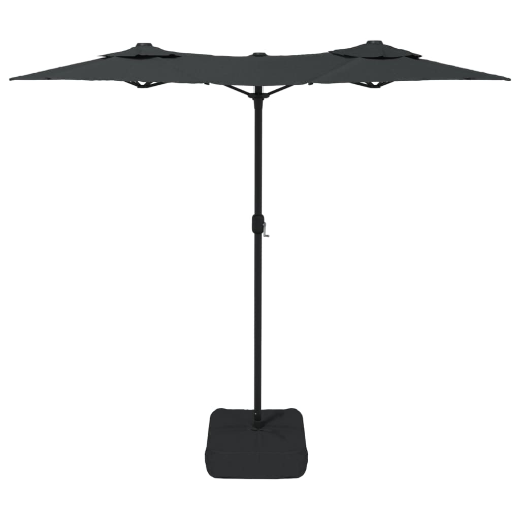 Parasol dubbel dak 316x145 cm antracietkleurig