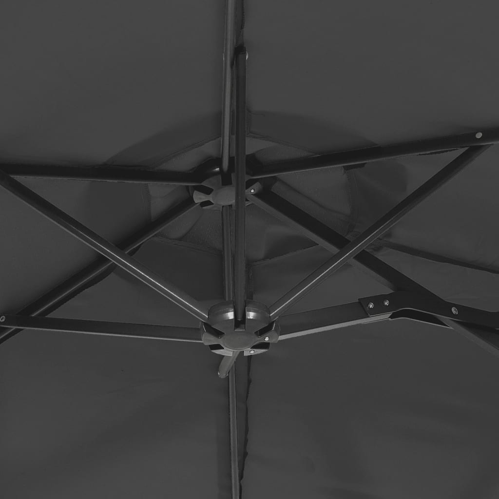 Parasol dubbel dak 316x145 cm antracietkleurig