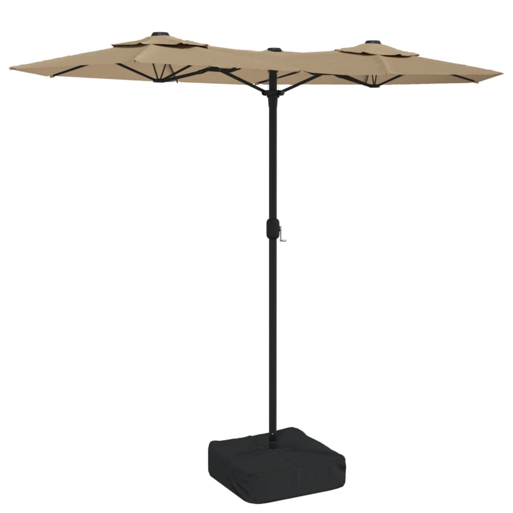 Parasol dubbel dak 316x145 cm taupe