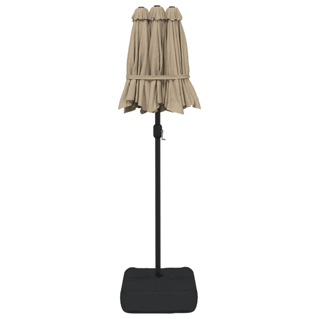 Parasol dubbel dak 316x145 cm taupe