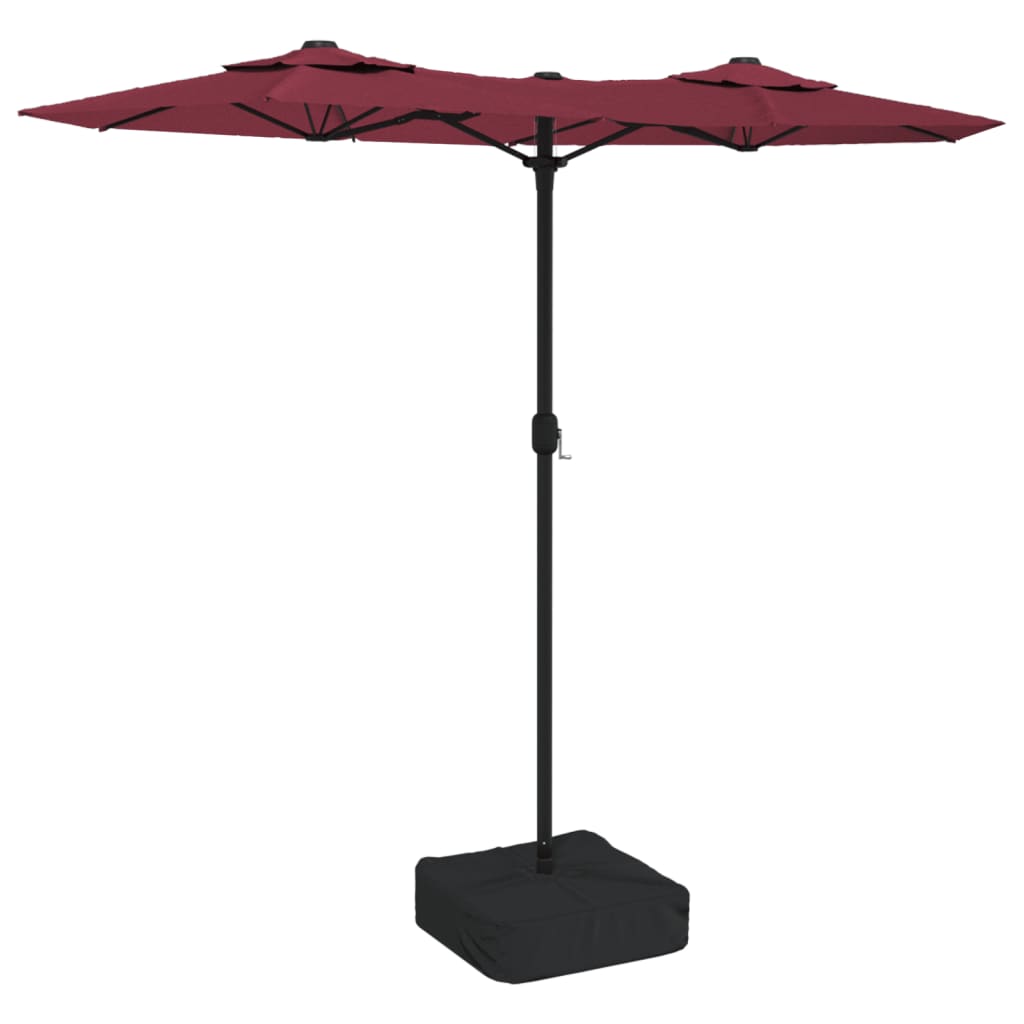 Parasol dubbel dak 316x145 cm bordeauxrood is nu te koop bij PeponiXL, paradijselijk wonen!