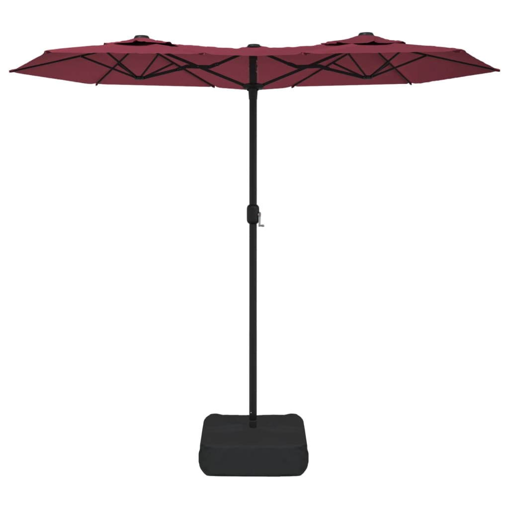 Parasol dubbel dak 316x145 cm bordeauxrood is nu te koop bij PeponiXL, paradijselijk wonen!