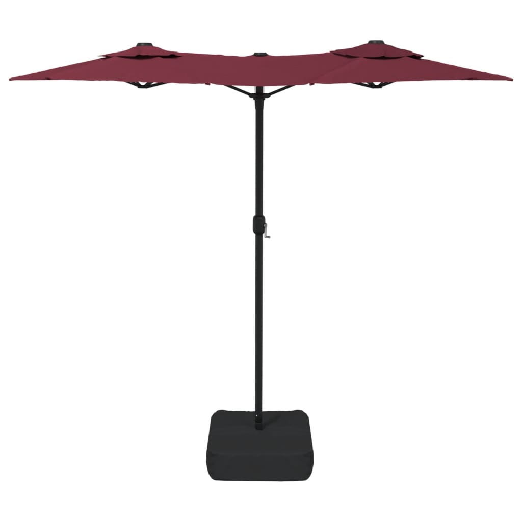 Parasol dubbel dak 316x145 cm bordeauxrood is nu te koop bij PeponiXL, paradijselijk wonen!