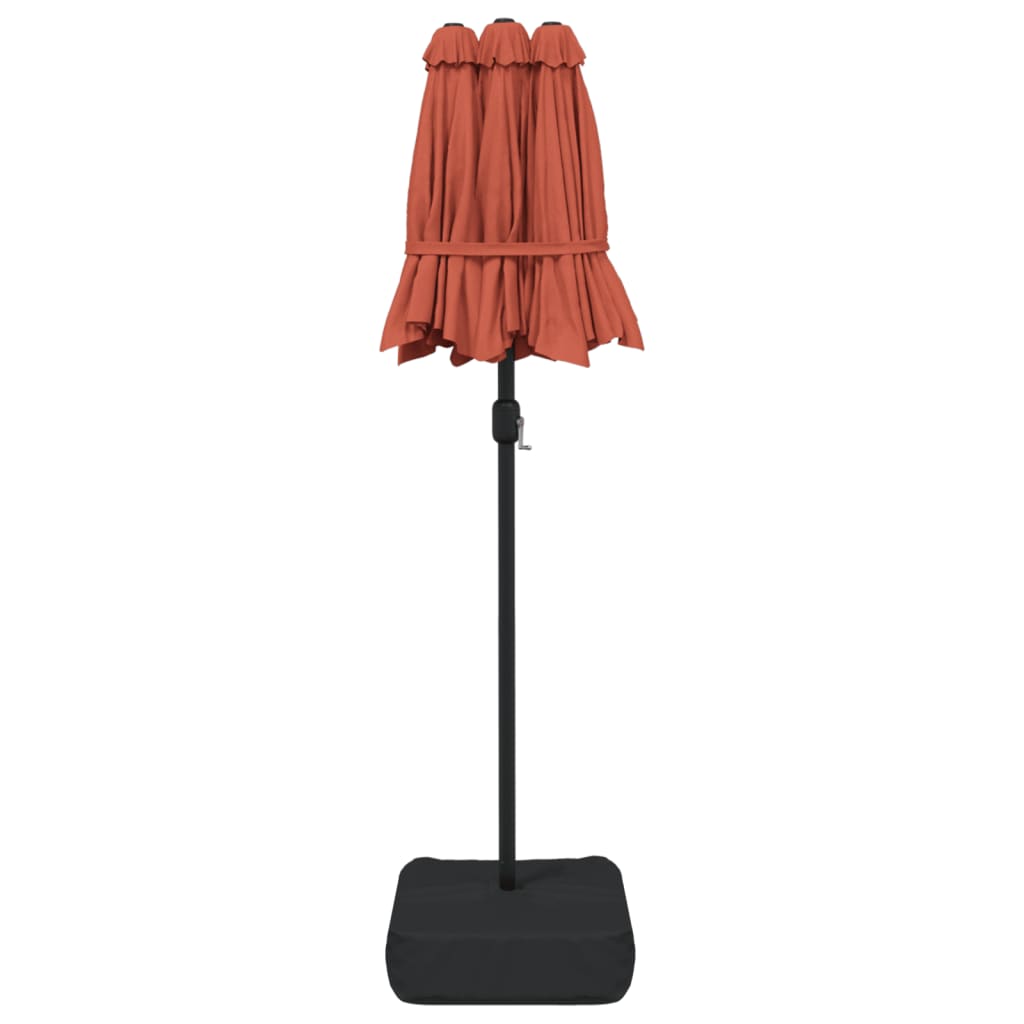 Parasol dubbel dak 316x145 cm terracottakleurig is nu te koop bij PeponiXL, paradijselijk wonen!