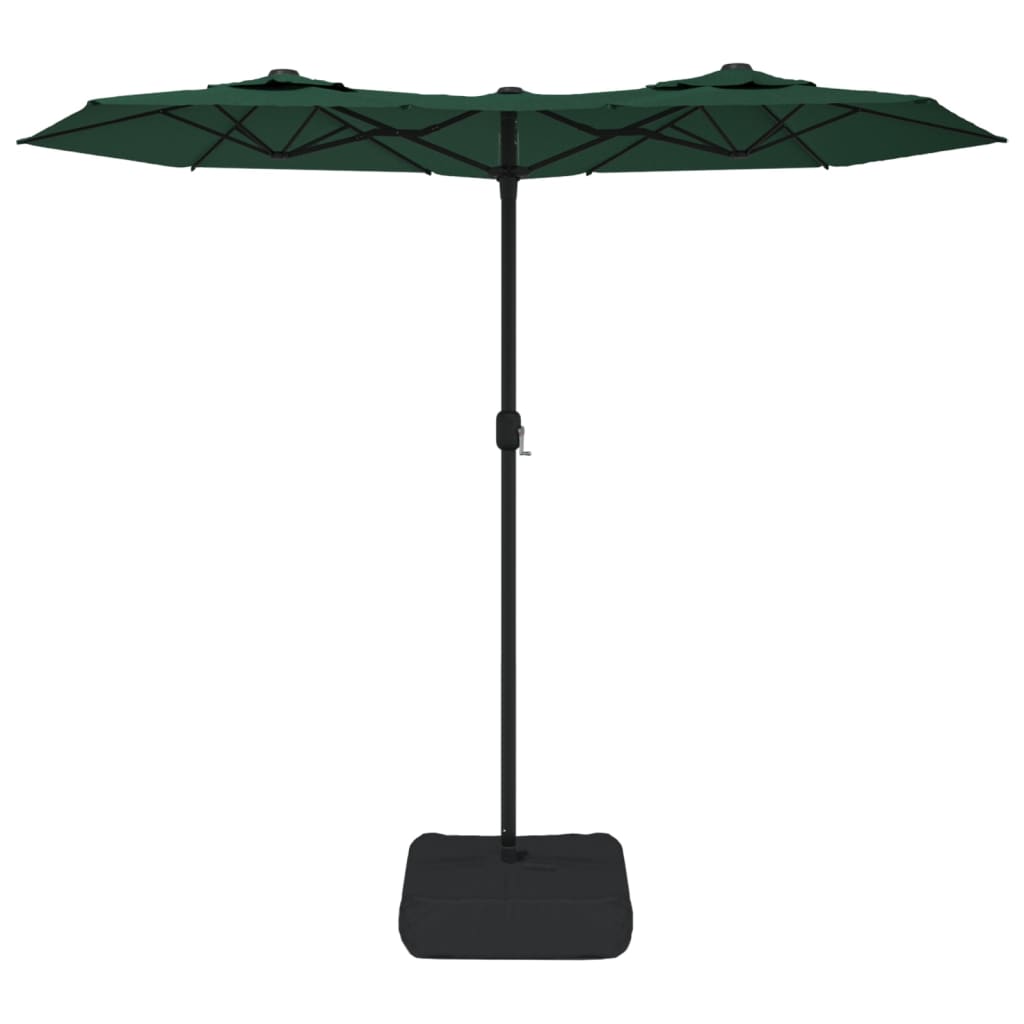 Parasol dubbel met LED's 316x145 cm groen is nu te koop bij PeponiXL, paradijselijk wonen!