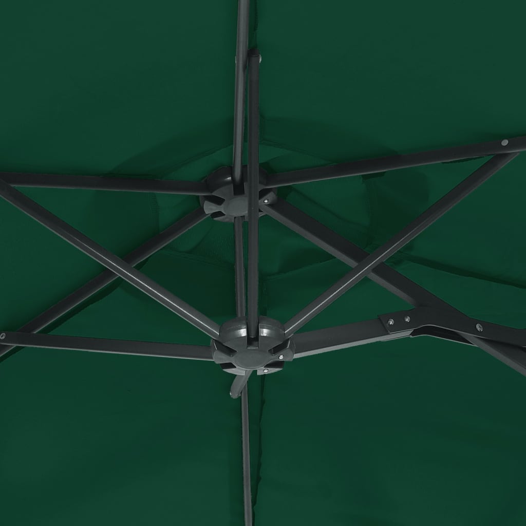 Parasol dubbel met LED's 316x145 cm groen is nu te koop bij PeponiXL, paradijselijk wonen!