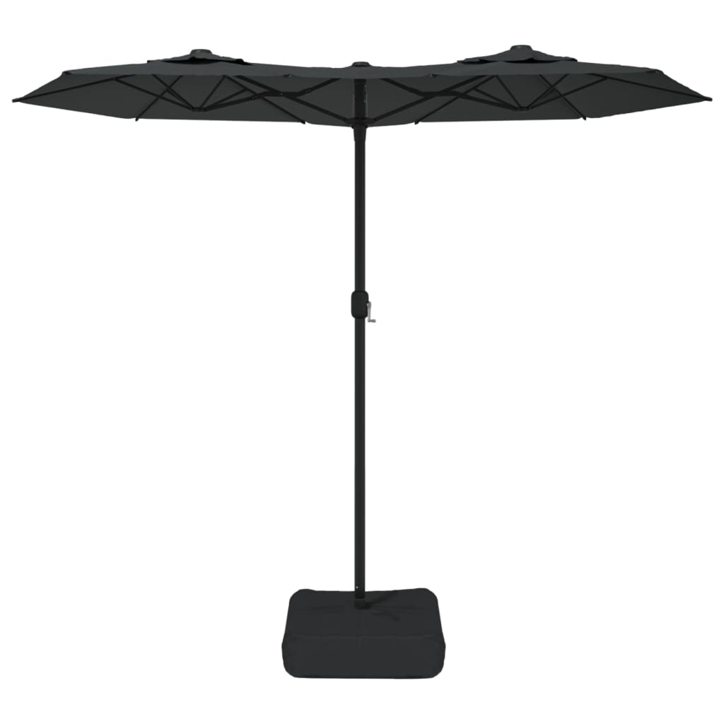 Parasol dubbel dak met LED's 316x145 cm antracietkleurig is nu te koop bij PeponiXL, paradijselijk wonen!
