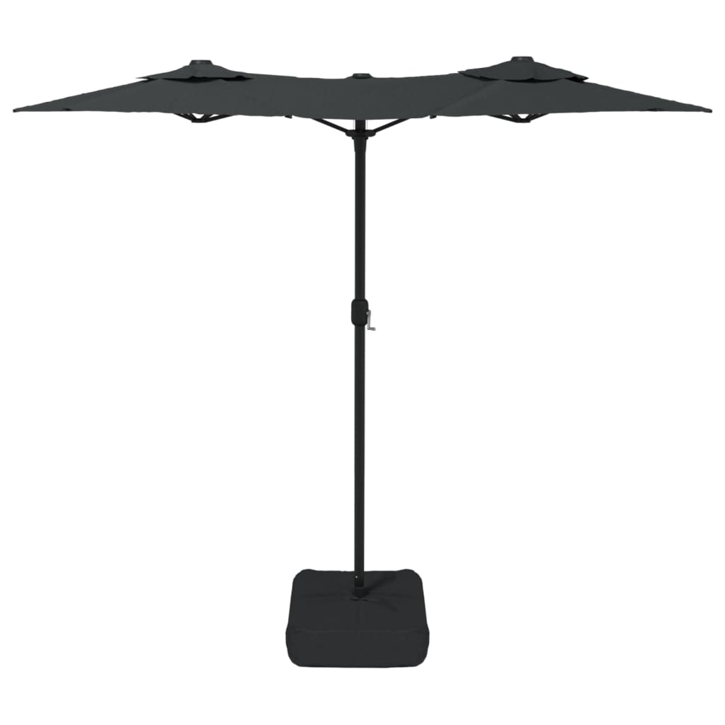 Parasol dubbel dak met LED's 316x145 cm antracietkleurig is nu te koop bij PeponiXL, paradijselijk wonen!