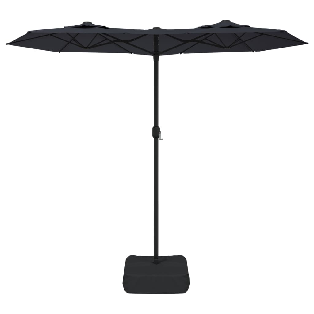 Parasol dubbel dak met LED's 316x145 cm zwart is nu te koop bij PeponiXL, paradijselijk wonen!