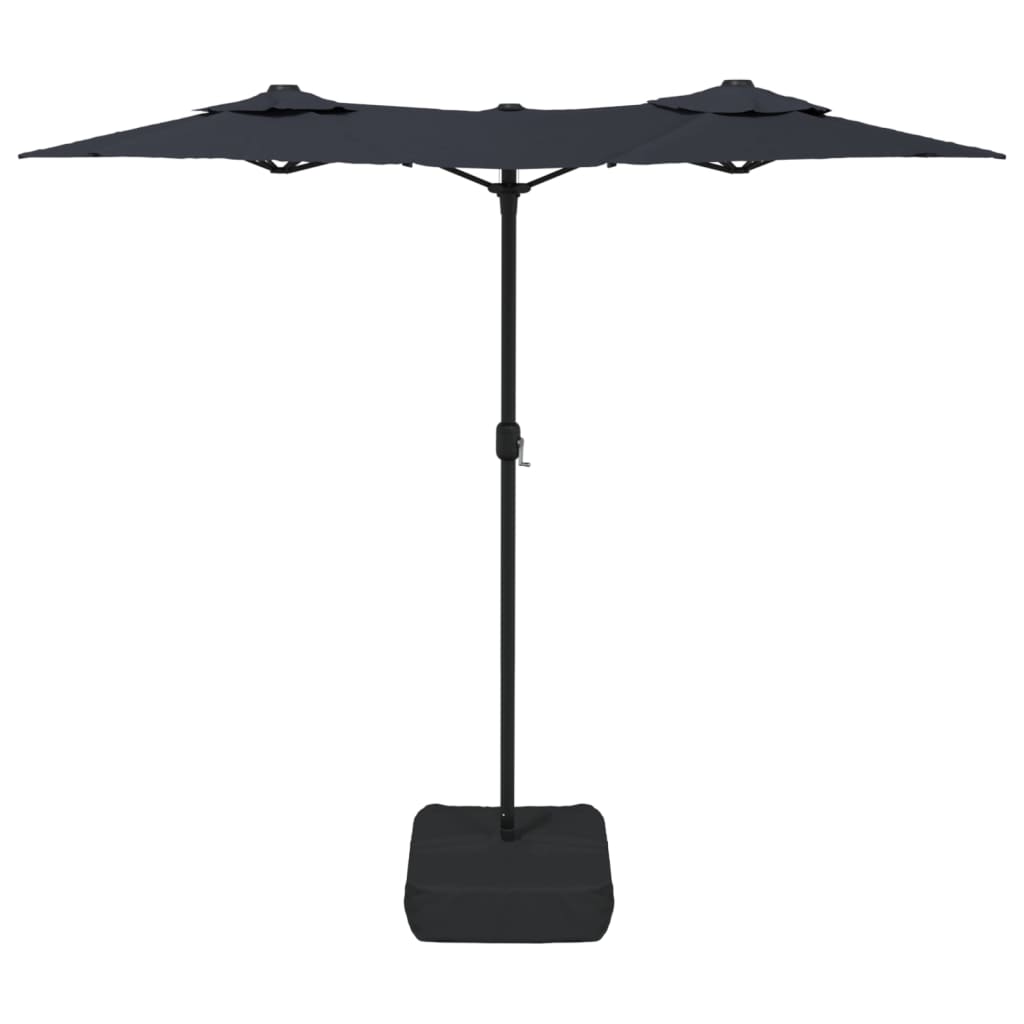 Parasol dubbel dak met LED's 316x145 cm zwart is nu te koop bij PeponiXL, paradijselijk wonen!