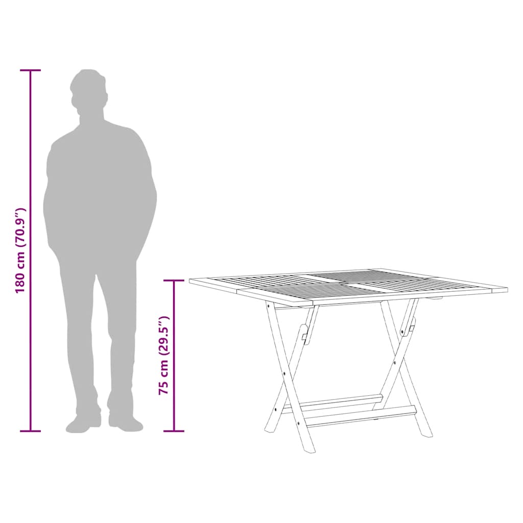 Tuintafel inklapbaar 110x110x75 cm massief teakhout is nu te koop bij PeponiXL, paradijselijk wonen!