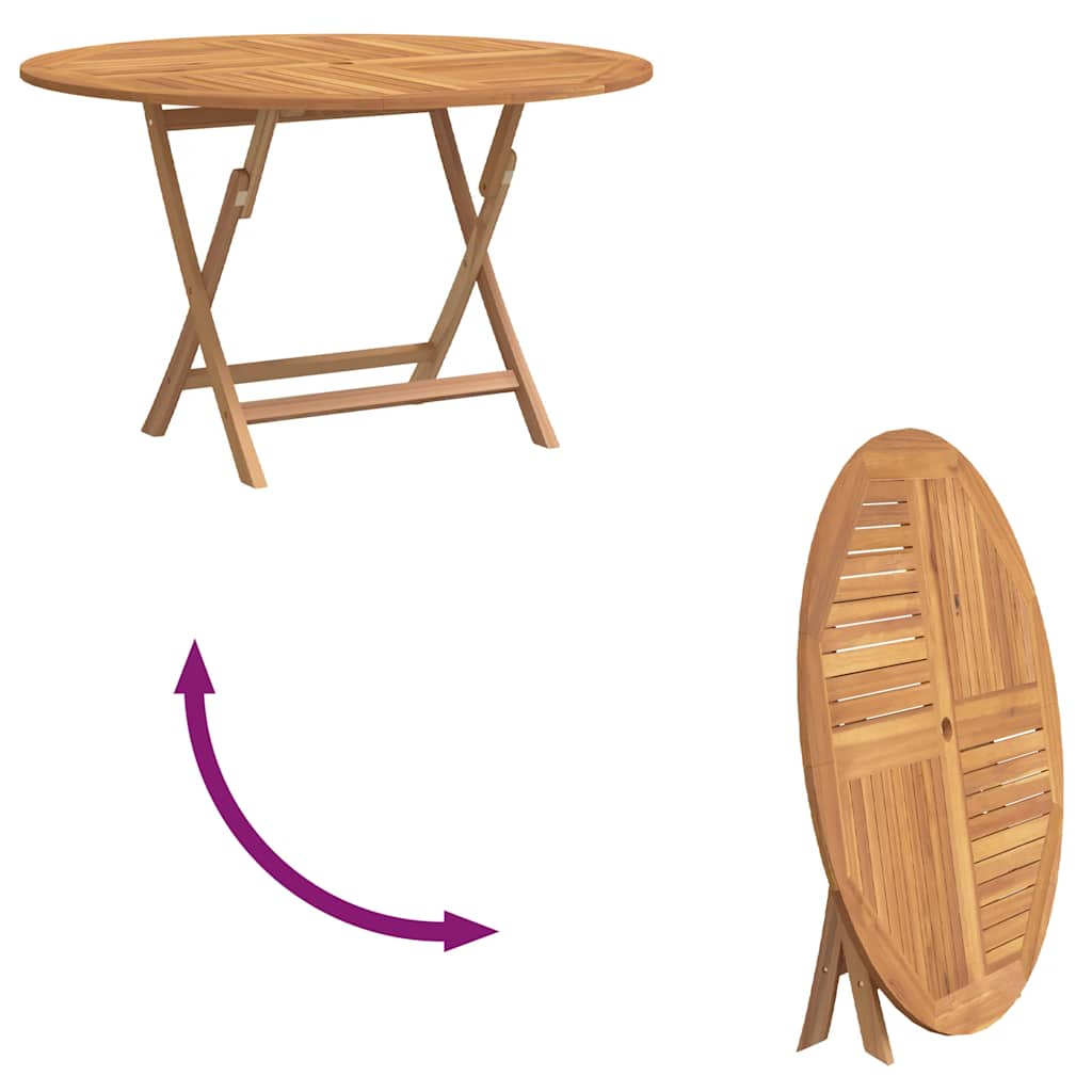Tuintafel inklapbaar Ø 110x75 cm massief teakhout is nu te koop bij PeponiXL, paradijselijk wonen!