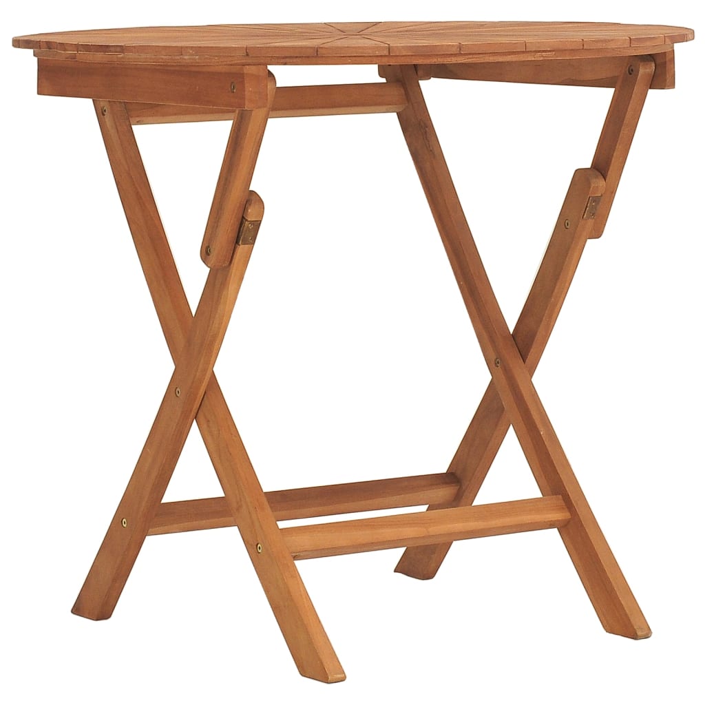 Tuintafel inklapbaar Ø 85x75 cm massief teakhout is nu te koop bij PeponiXL, paradijselijk wonen!
