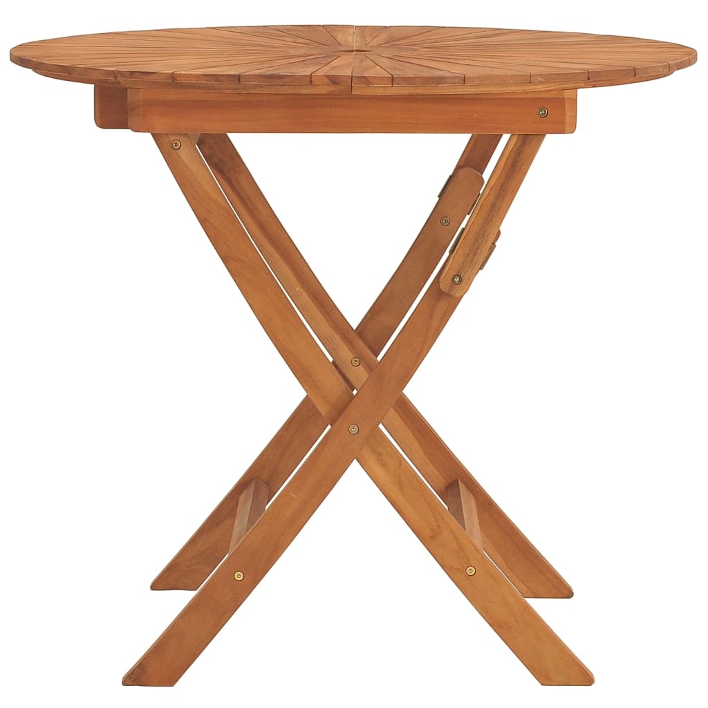 Tuintafel inklapbaar Ø 85x75 cm massief teakhout is nu te koop bij PeponiXL, paradijselijk wonen!