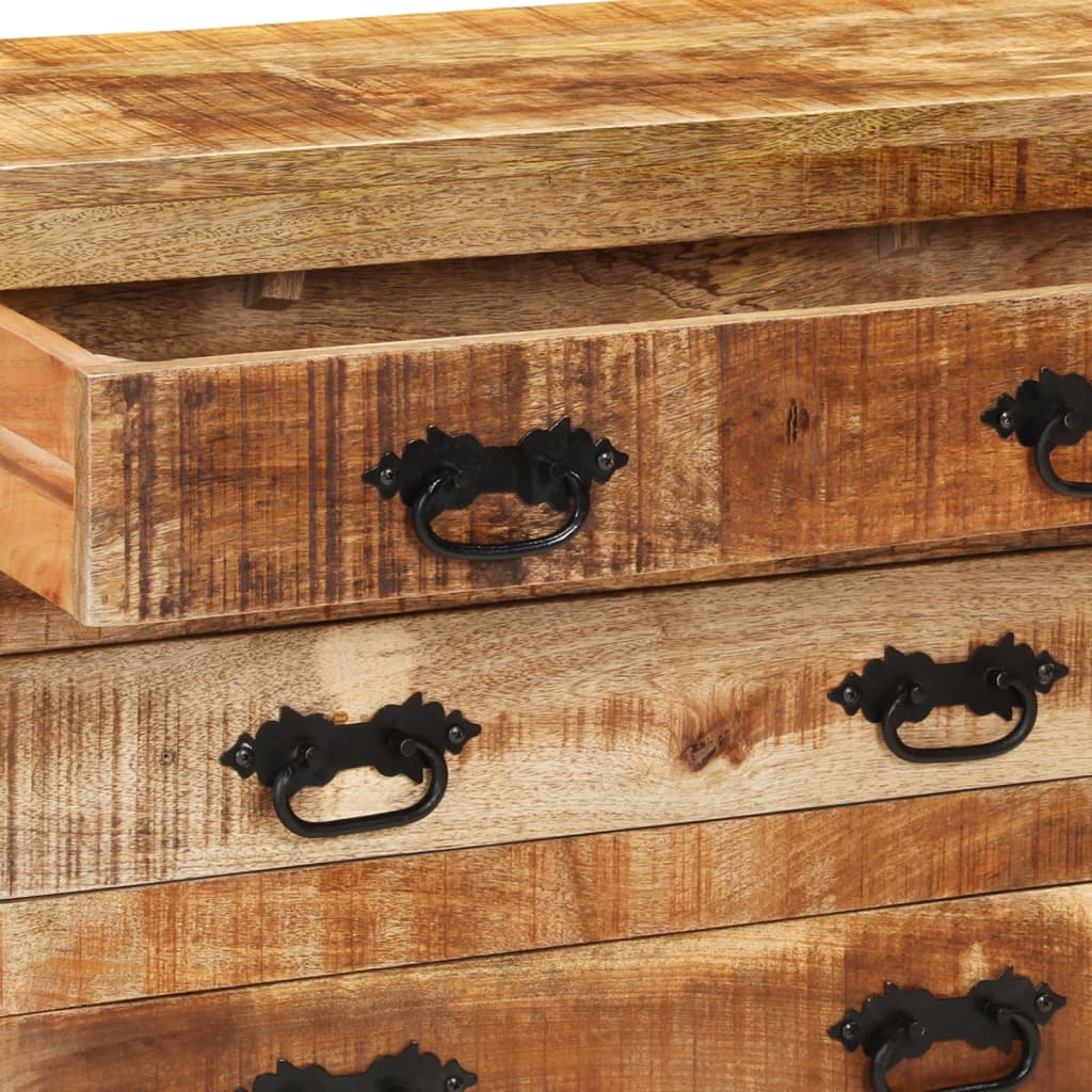 Dressoir met 3 lades 80x30x65 cm massief ruw mangohout is nu te koop bij PeponiXL, paradijselijk wonen!