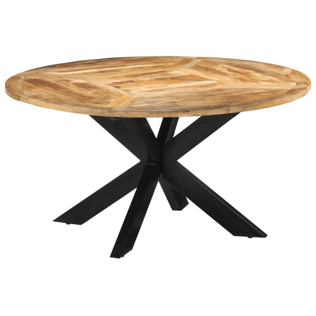 Eettafel Ø150x76 cm massief ruw mangohout is nu te koop bij PeponiXL, paradijselijk wonen!