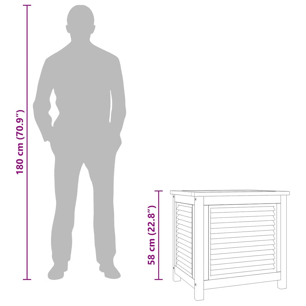 Tuinbox met zak 60x50x58 cm massief teakhout is nu te koop bij PeponiXL, paradijselijk wonen!