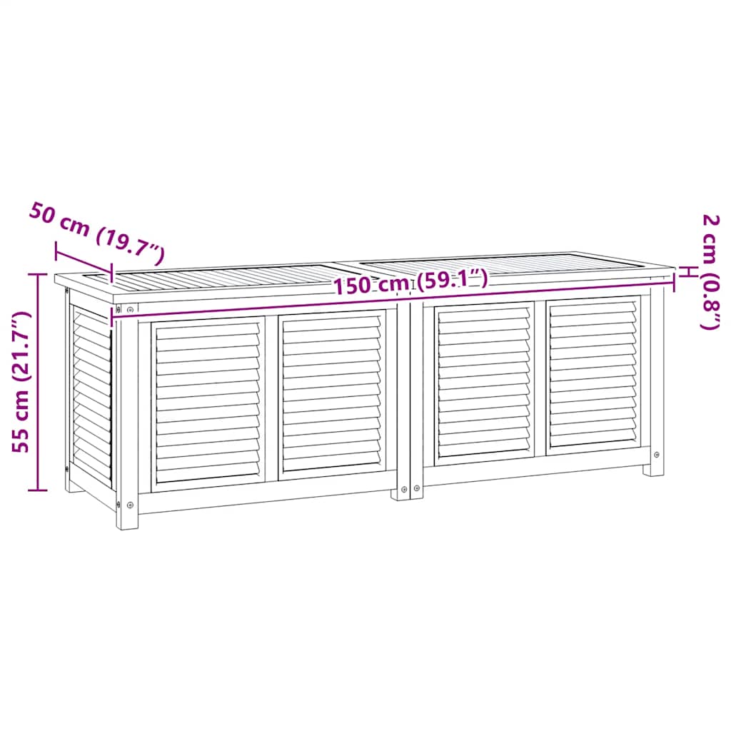Tuinbox met zak 150x50x55 cm massief teakhout is nu te koop bij PeponiXL, paradijselijk wonen!