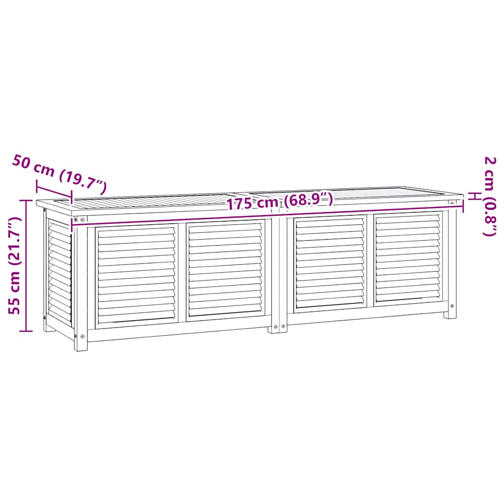 Tuinbox met zak 175x50x55 cm massief teakhout is nu te koop bij PeponiXL, paradijselijk wonen!