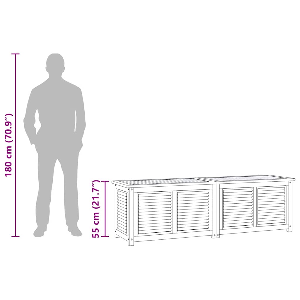 Tuinbox met zak 175x50x55 cm massief teakhout is nu te koop bij PeponiXL, paradijselijk wonen!