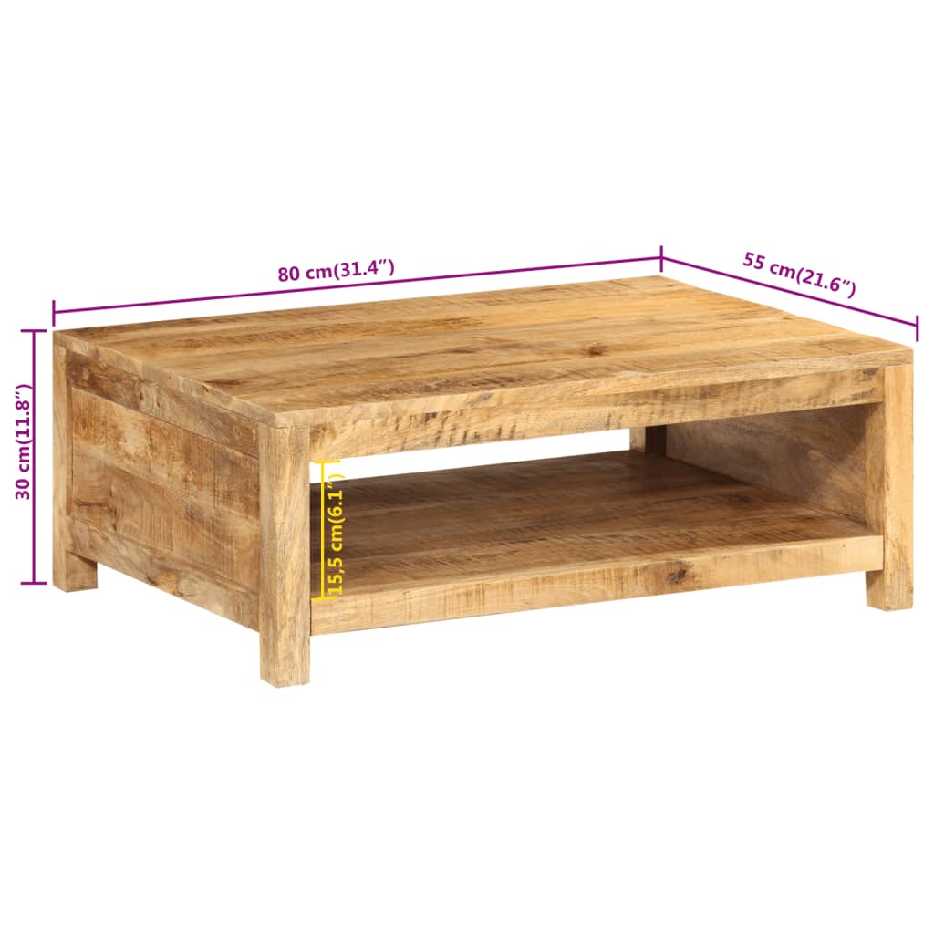 Salontafel 80x55x30 cm massief mangohout is nu te koop bij PeponiXL, paradijselijk wonen!